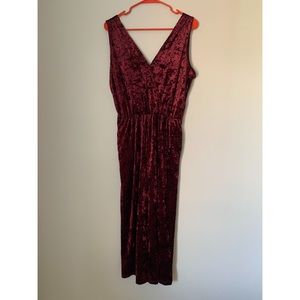 Maroon Velvet jumpsuit
